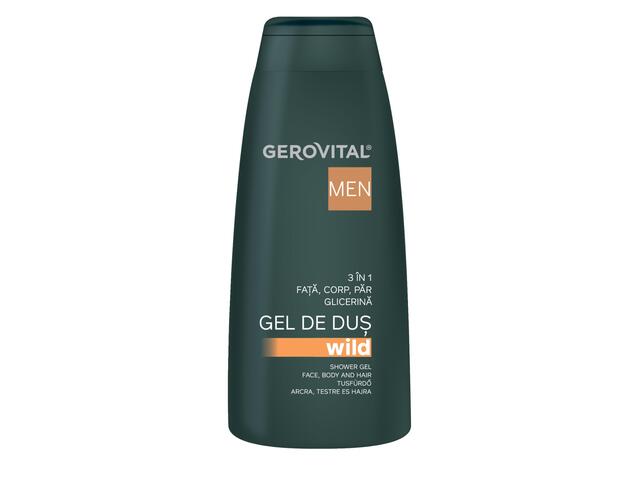 Gel De Dus Wild 3In1 Gerovital Men, 400 Ml