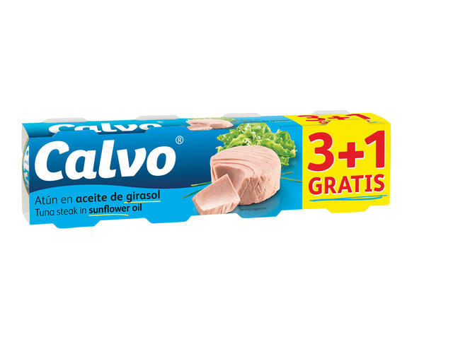 Calvo ton in ulei vegetal 4 x 80 g