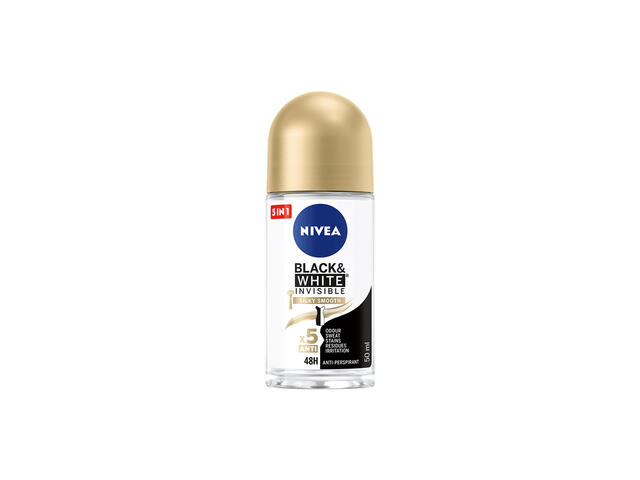 Roll-On Nivea Black & White Invisible Silky Smooth, 50 ML