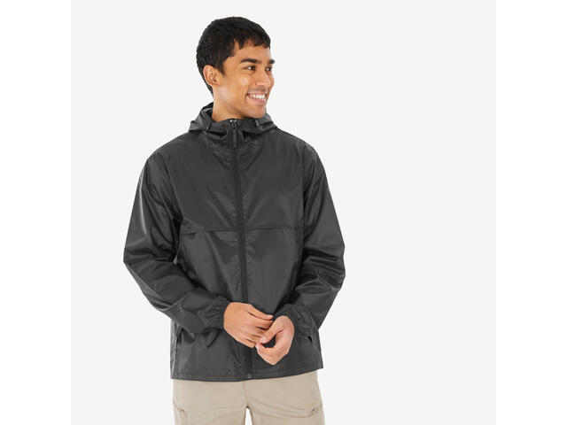 Geacă impermeabilă de drumeție anti-vânt Raincut Full Zip Negru Bărbați - 3XL