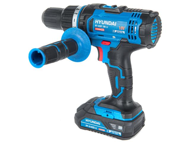Masina de gaurit si insurubat cu percutie Hyundai HY-ASB 180 LI, turatie variabila, 18V, 1 acumulator + 6 biti + 6 burghie + 1 adaptor magnetic