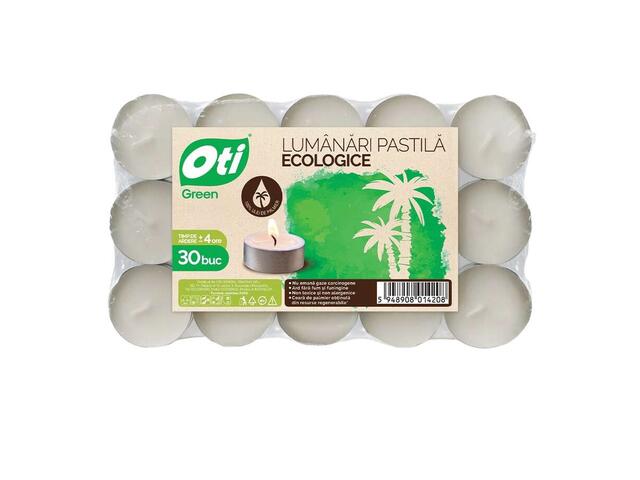 Oti Green set 30 lumanari tip pastila ecologice timp ardere 4 ore