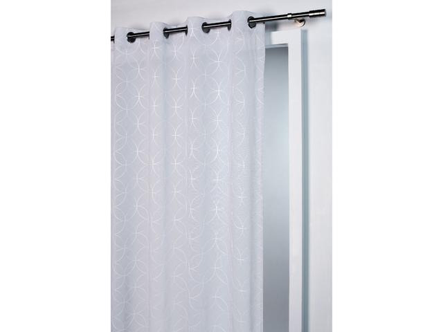 Perdea Rosa din 100% poliester, alba 011, 140 x 260 cm