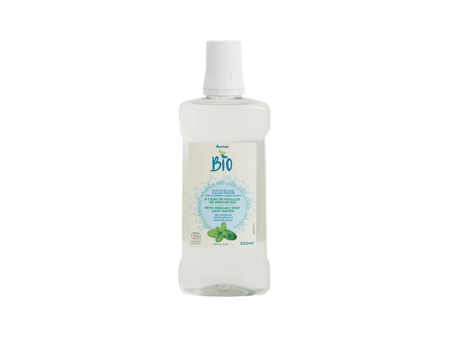 Apa de gura bio Auchan cu aroma de menta, 500 ml