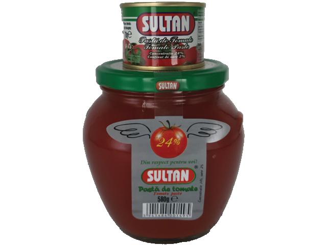 Pasta tomate Sultan 580g 24% borcan (+1 cutie pasta 70g))