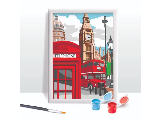 Set de pictura pe numere, Happi Hobbi, Picteaza si inrameaza, Majestic London