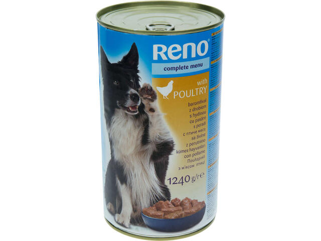 Reno hrana umeda cu pasare pentru caini adulti 1.24 kg