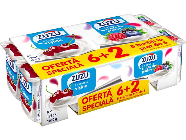 Zuzu iaurt visine si fructe de padure 8 x 125 g