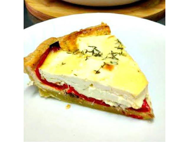 Tarta cu branza de capra si ardei copti 150g