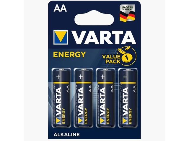 Baterii alcaline AA, 4 buc Varta Energy R6