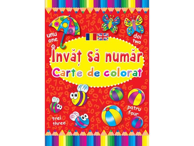 Invat sa numar. Carte de colorat. Romana-engleza