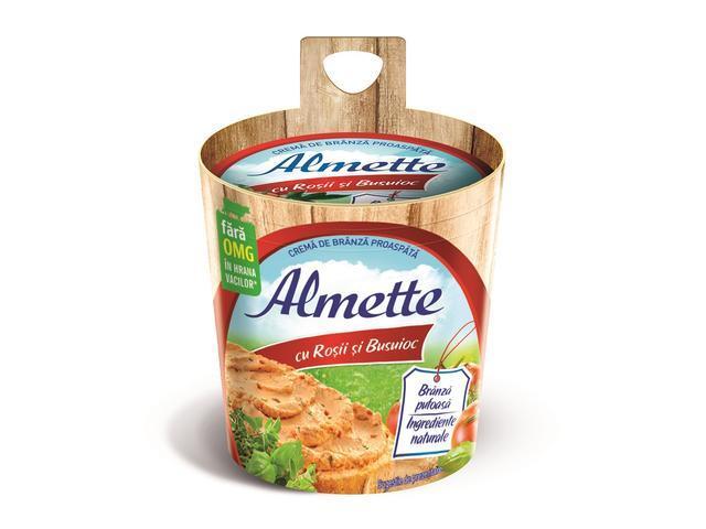 Crema de branza proaspata cu rosii si busuioc Almette 150g