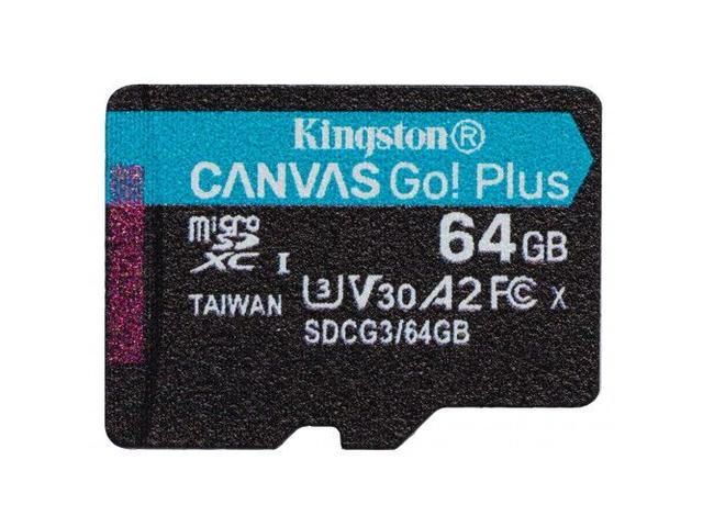 Card de memorie Kingston Canvas Go! Plus, MicroSDXC, 64GB, UHS-I, Class 10, U3, V30, A2