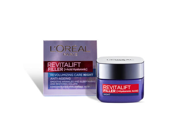 Crema antirid pentru fata de noapte L'Oreal Paris Revitalift Filler, 50 ML