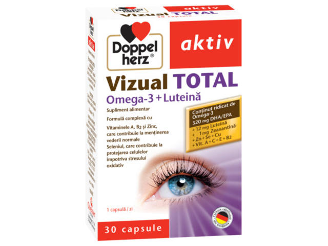 DOPPELHERZ AKTIV VIZUAL TOTAL OMEGA-3 + LUTEINA 30CPS