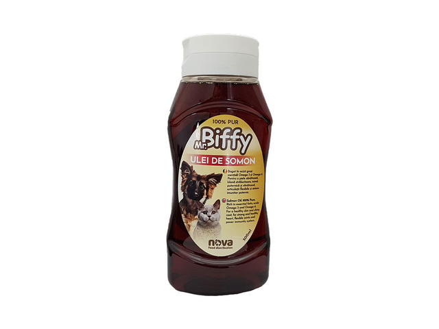 Ulei de somon Mr. Biffy, pentru caini si pisici, 500 ml