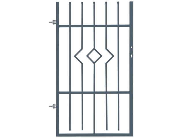 Poarta pietonala otel Cristal, deschidere stanga, gri antracit RAL 7016, 0.9 x 1.5 m