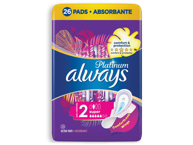 Absorbante Always Platinum Super, 26 buc