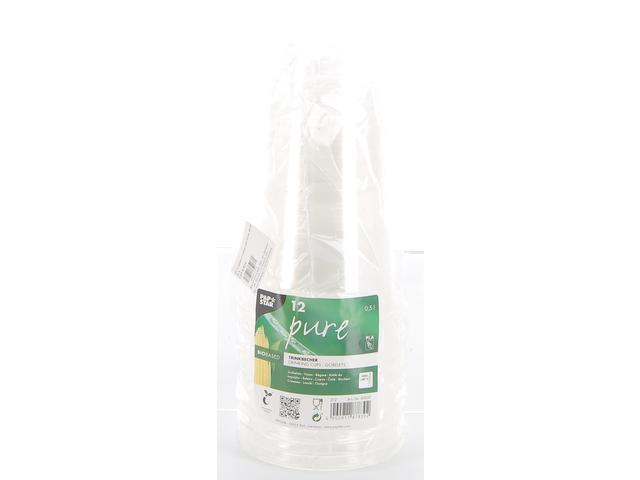 Set 12 pahare Pap Star, 500 ml, Transparent