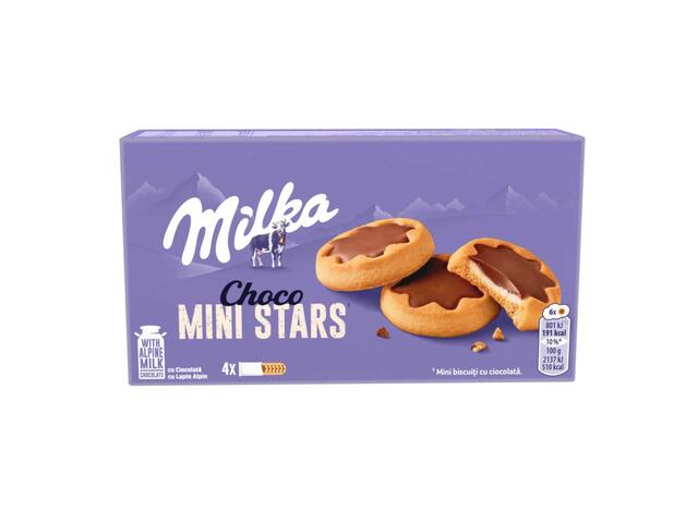 Milka Choco Mini Stars Biscuiti cu crema de lapte 150g
