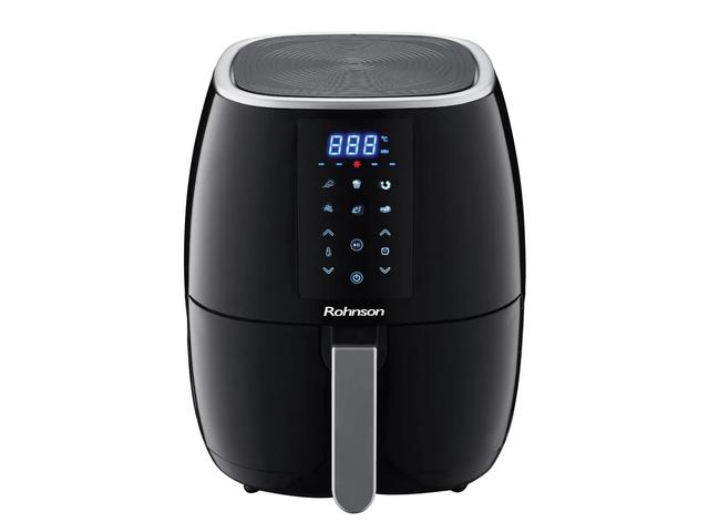 Friteuza Hot Air Fryer Rohnson R2837, 1500W, 6 programe automate, 5 L, 80-200 C, Negru