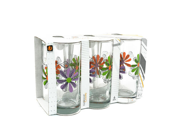 Set 6 pahare cu decor Uniglass Classico, 270 ml