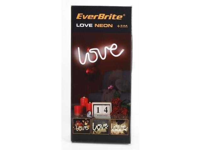 Semn neon LED Love, 34x14x13 cm, Alb