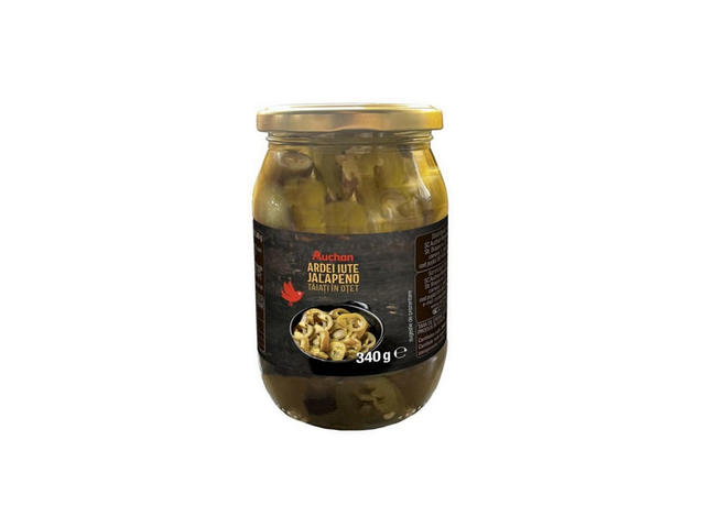 Ardei iute jalapeno in otet taiati Auchan, 340 g