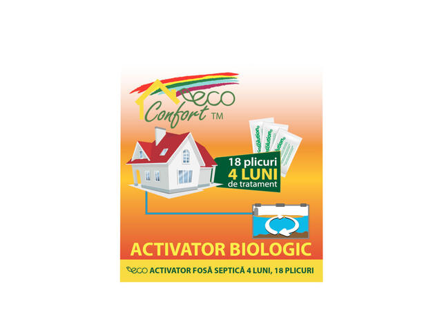 Bioactivator intretinere fosa 4 luni Eco Confort , 18 plicuri, 25 g