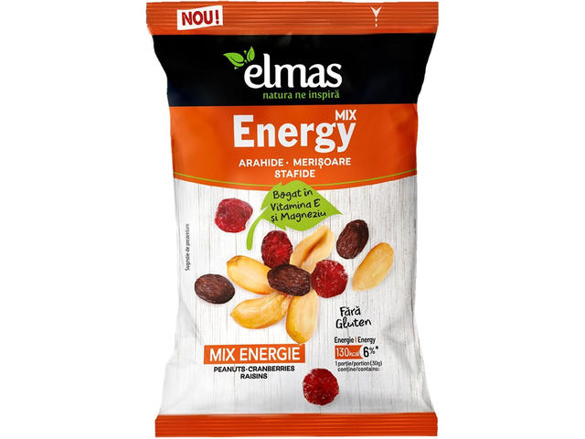 Mix Energy arahide, merisoare si stafide Elmas, 90 g