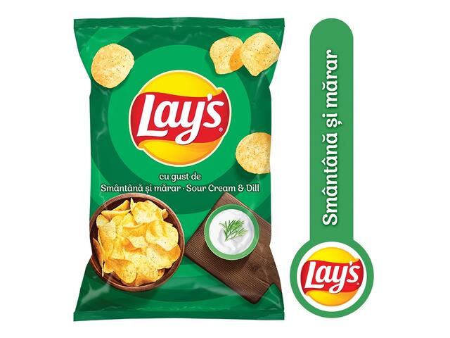 Lay's chipsuri din cartofi cu smanatana si marar, 60g