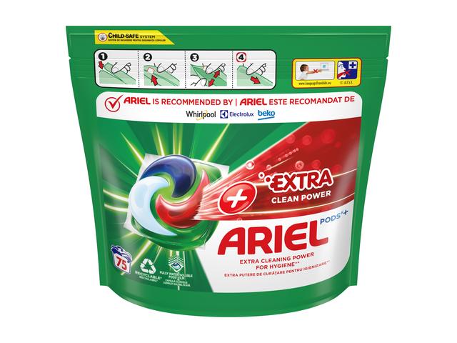 Detergent de rufe capsule Ariel All-In-One Pods +Extra Clean Power, 75 spalari