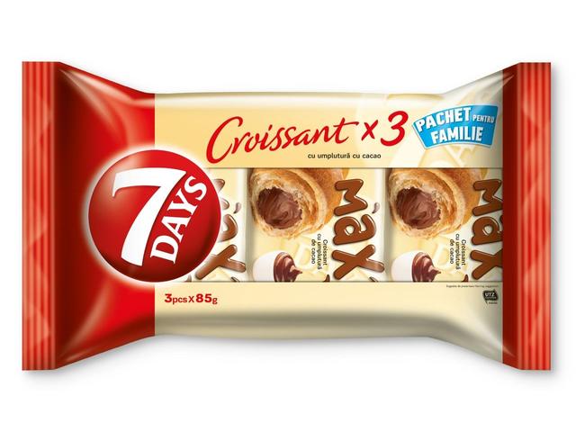 7Days Croasant cu umplutura cu cacao 3x85g Pachet pentru familie