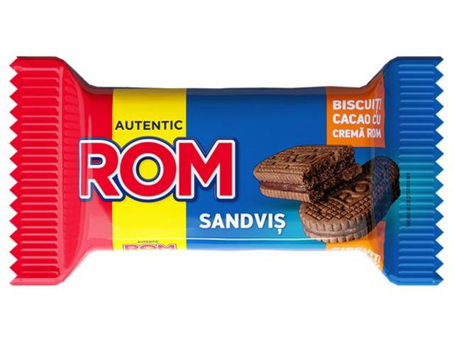 BISCUITI CACAO CU CREMA ROM 36G ROM