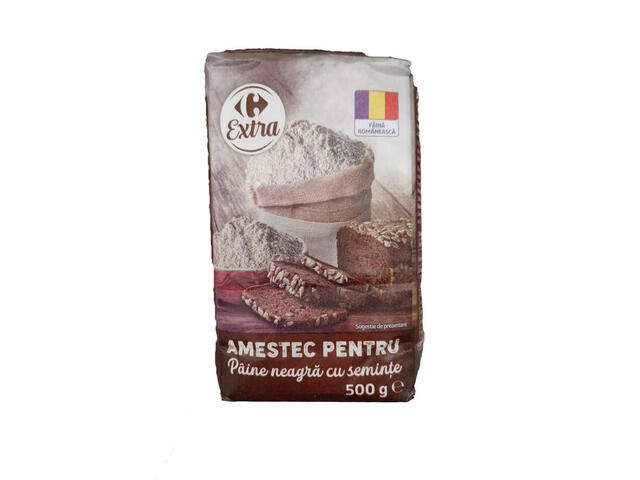 Mix pentru paine neagra cu seminte 500 g Carrefour