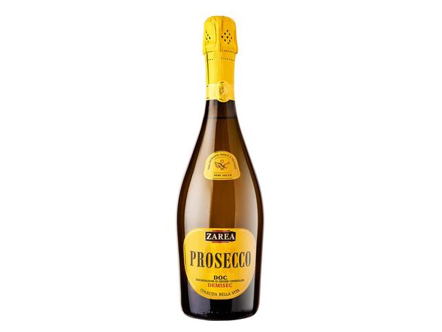 Vin spumant alb Prosecco DOC Zarea, demisec, 0.75 L