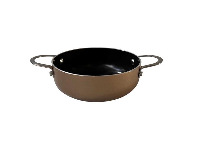 Cratita cu 2 manere Carrefour Home, aluminiu, 14 cm, Maro