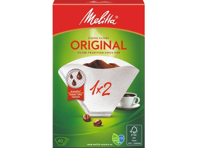 Filtre hartie Melitta pentru cafetiere marimea 1x2/40bucati