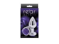 Dildo Anal Metalic Rear Assets Rose Silver Purple Medium