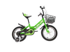 Bicicleta copii SILVIS cu roti ajutatoare si cos, 16 inch, verde