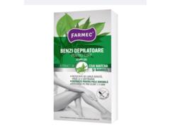 Benzi Depilatoare Farmec Corp Ceara Gel 16 Buc+2 Serv Aloe Ceai Matcha Bambus