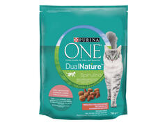 Purina One DualNature Hrana uscata pentru pisici sterilizate adult cu somon 750 g