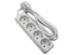 Prelungitor Strohm, 4 prize, protectie copii, 3 x 1 mm, 3 m, alb