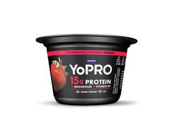 Yopro Produs Lactat Fermentat Cu Capsuni, Bogat in Proteine, Fara Zahar Adaugat si Fara Grasimi 160G