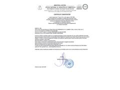 Certificate of operation