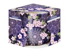 Lumanare parfumata Bispol, pahar imprimat, oriental, 70 x 80 mm