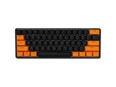 Kit butoane Royal Kludge PBT Double-Shot Keycaps, 61 taste, translucide, compatibile Cherry MX, US, Negru/Portocaliu, KC-10