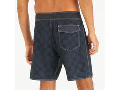 Șort de baie semi-lung surf 18" 500 Checky Negru Bărbați - 42