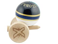 Jucarie de indemanare din lemn, Kendama X, Flippy, Royal Spike, King Size V3, Super Sticky, 18 cm, Albastru