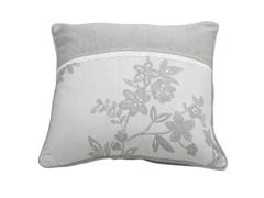 Perna decorativa Romance, 100% bumbac, model floral, 40 x 40 cm, gri